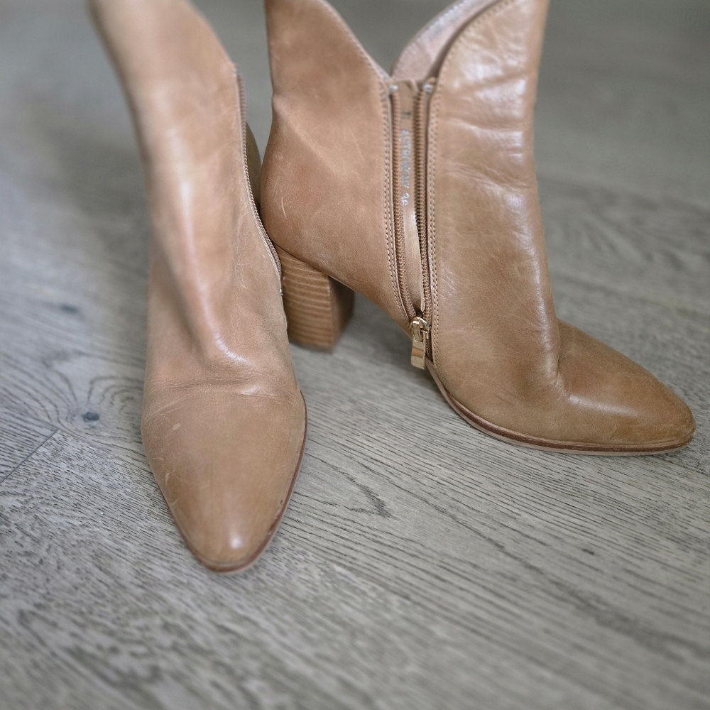 Tan Leather Ankle Boots